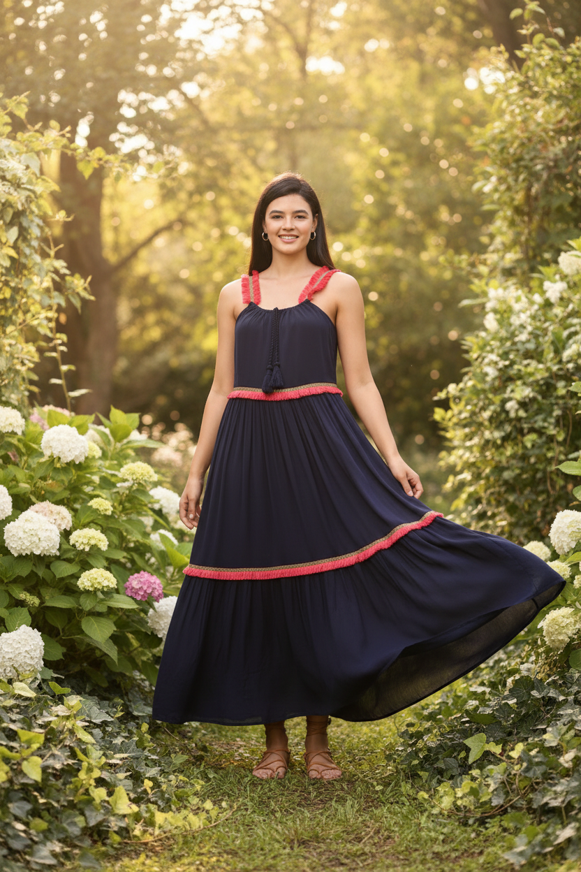 Women Blue Regular Fit Rayon Dress