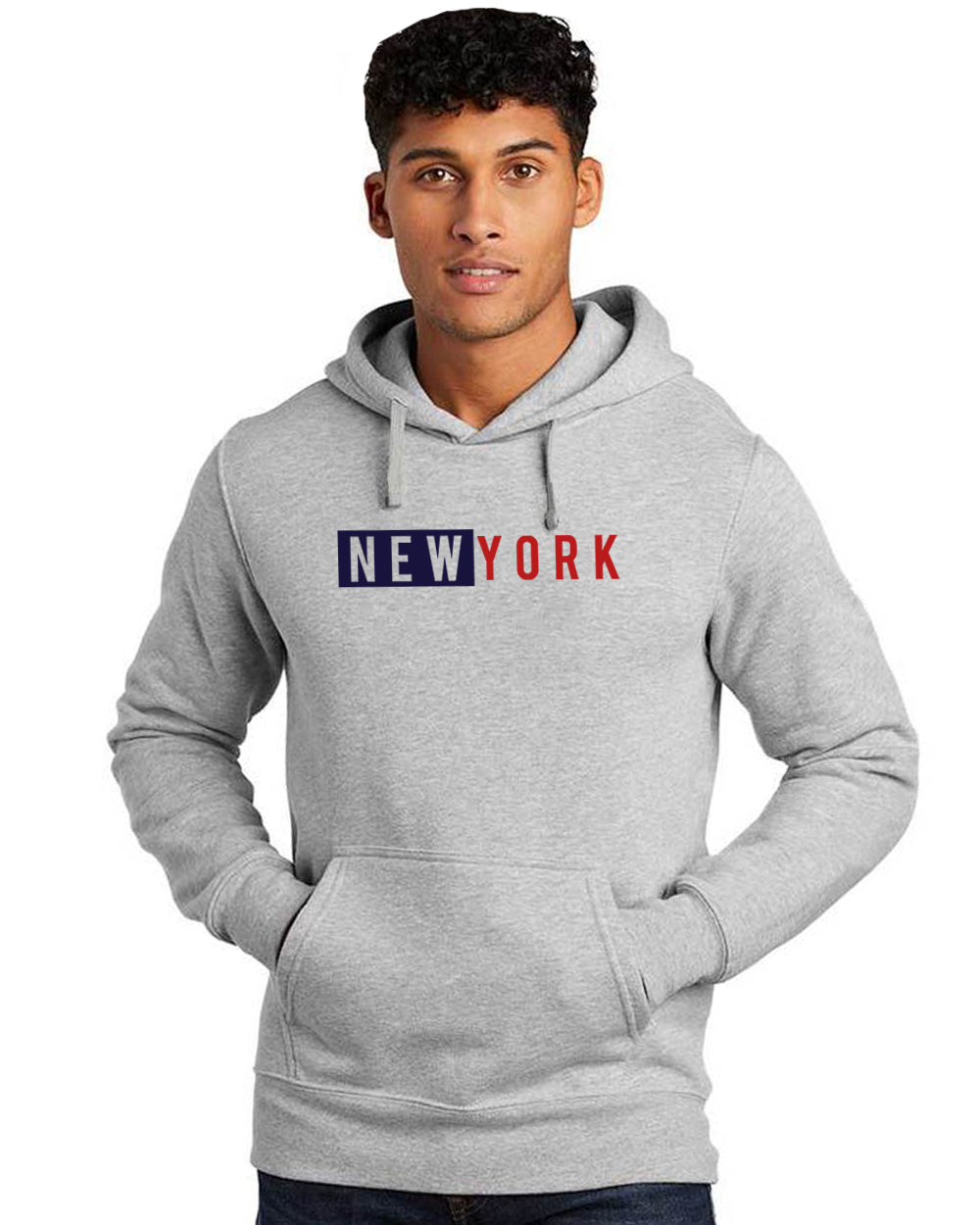 Men Grey Printed Hoodie