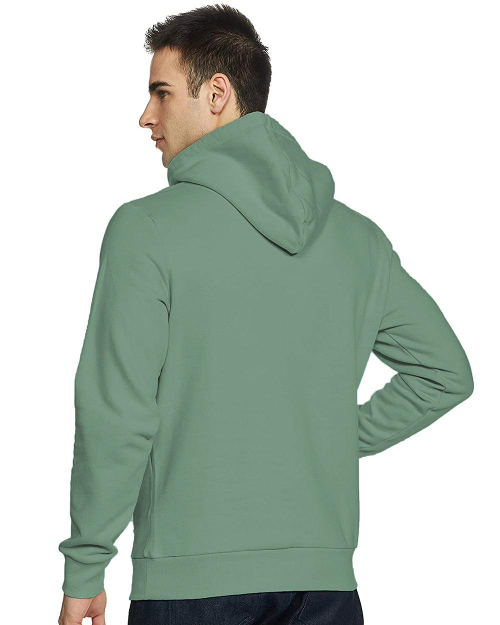 Men Green Printed Hoodie