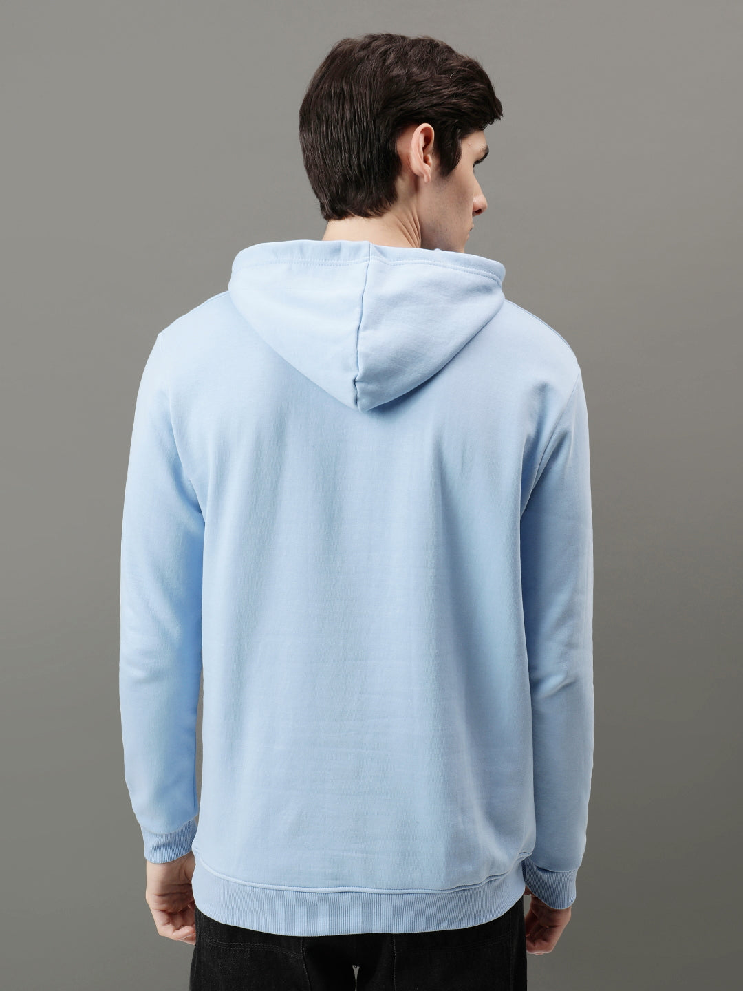 Men Blue Be Yourself ton Printed Hoodie
