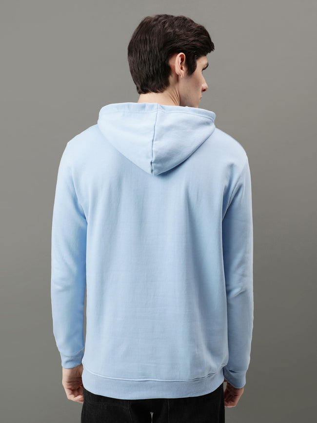 Men Blue Be Yourself ton Printed Hoodie