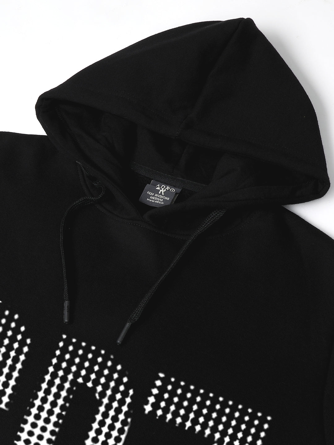 Men Black Printed Hoodie