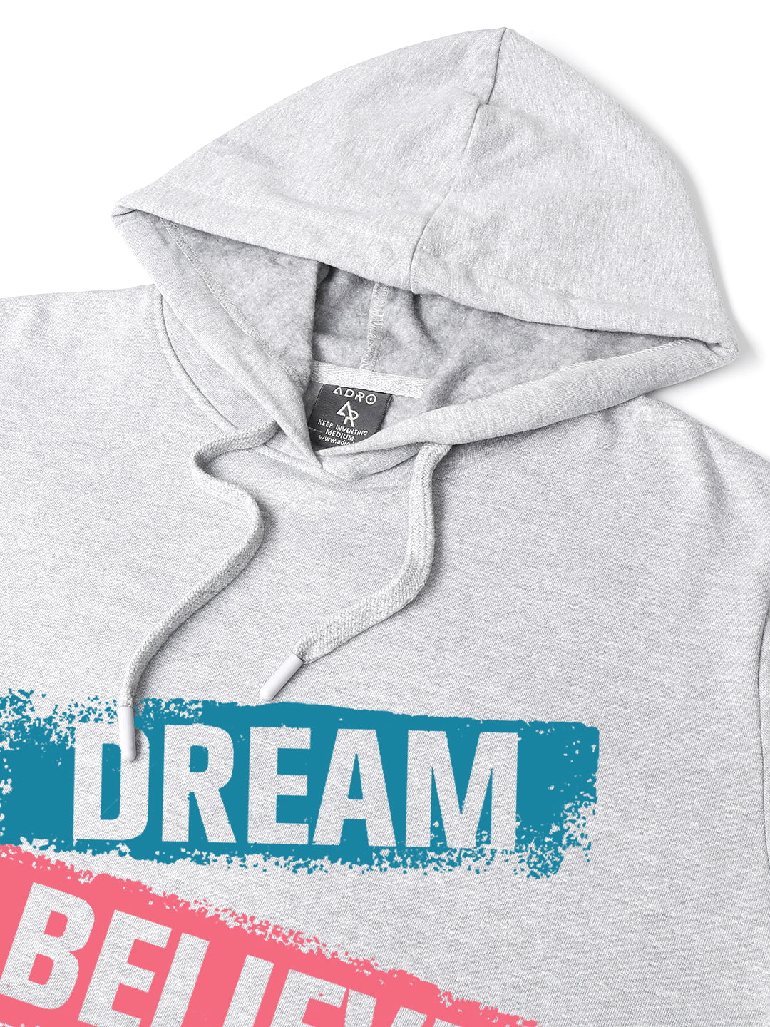 Men Grey Printed Hoodie