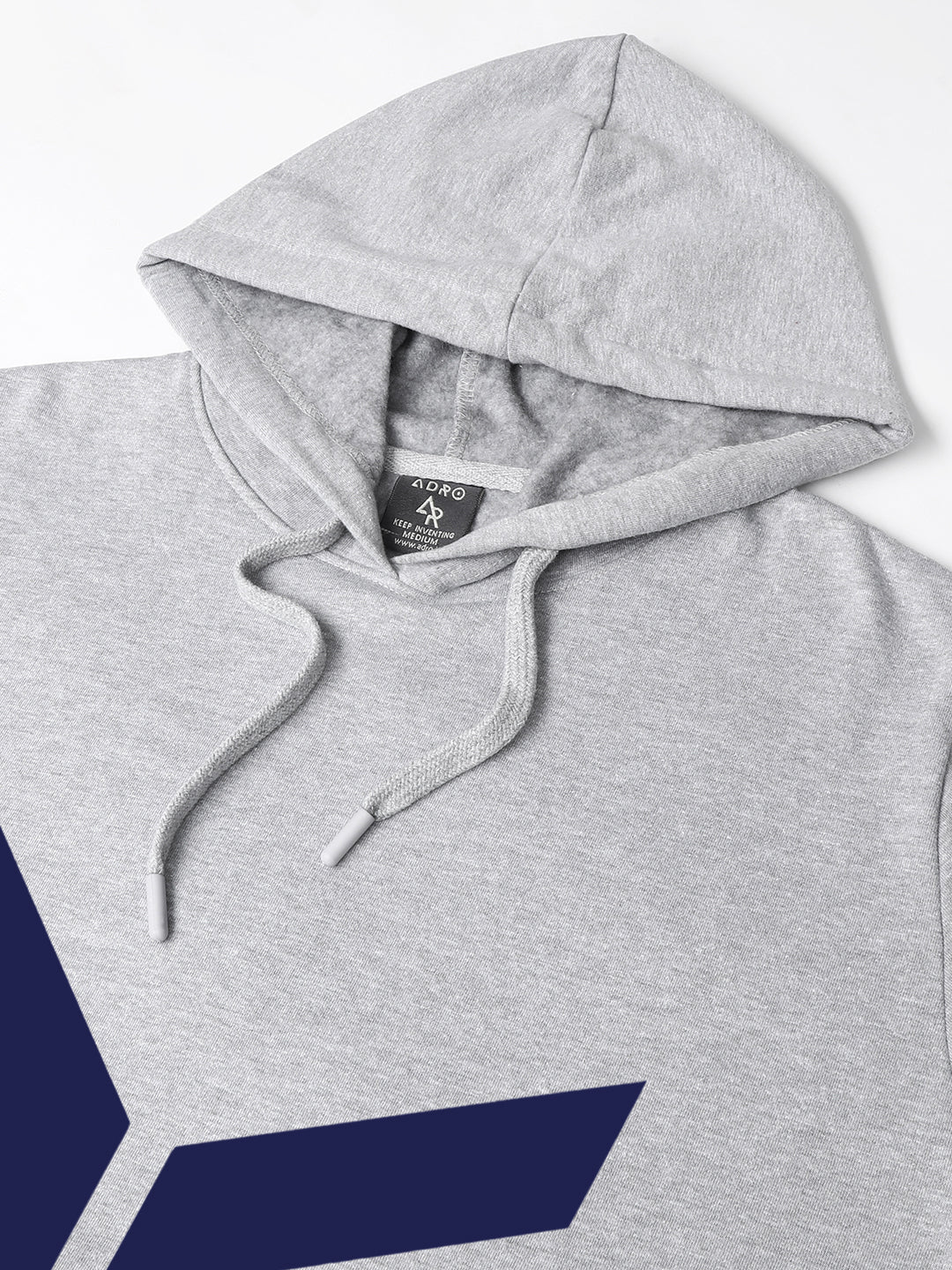 Men Grey Printed Hoodie
