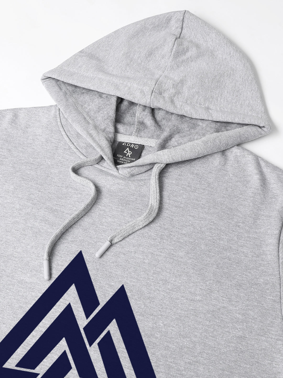 Men Grey Printed Hoodie