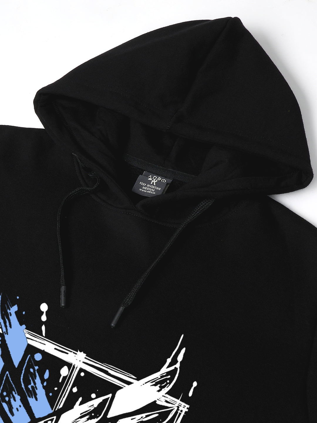 Men Black Printed Hoodie