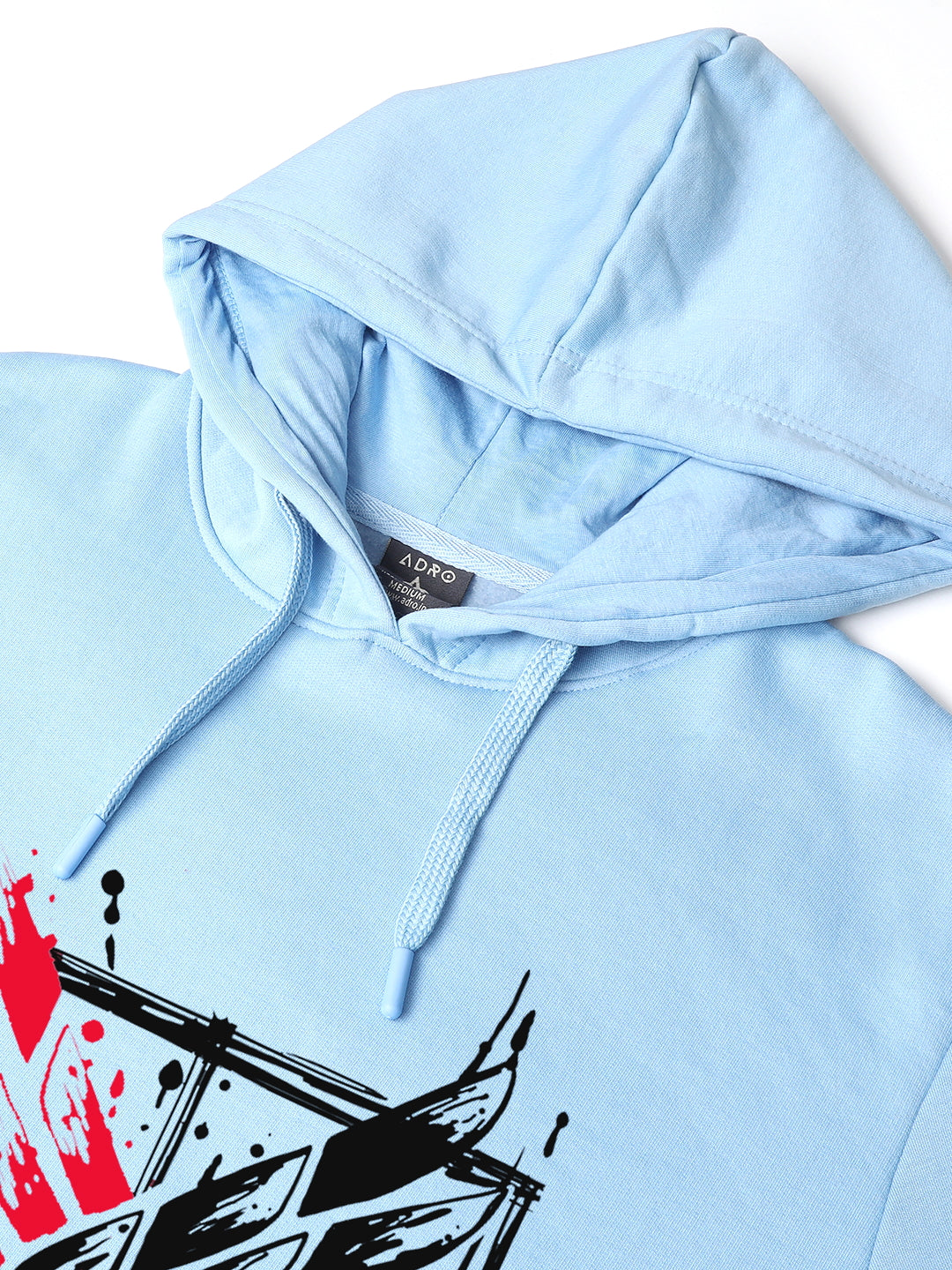 Men Blue Printed Hoodie