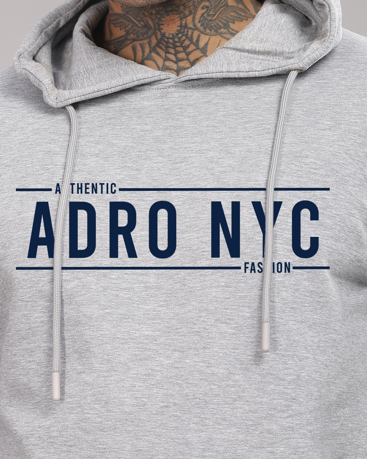 Men Grey Printed Hoodie