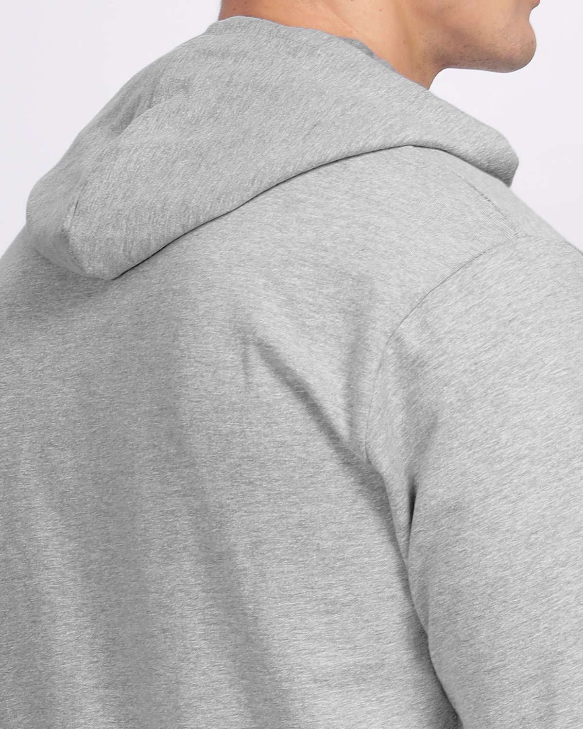 Men Grey Printed Hoodie