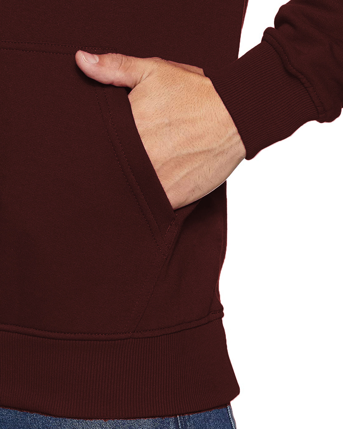 Men Maroon Printed Hoodie