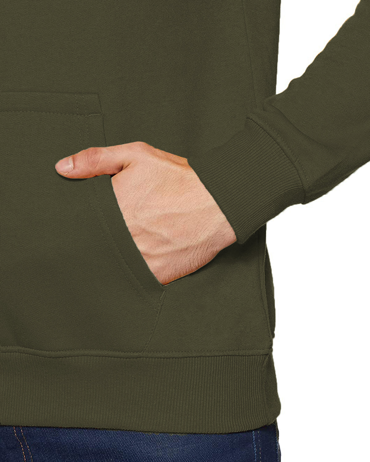 Men Olive Printed Hoodie