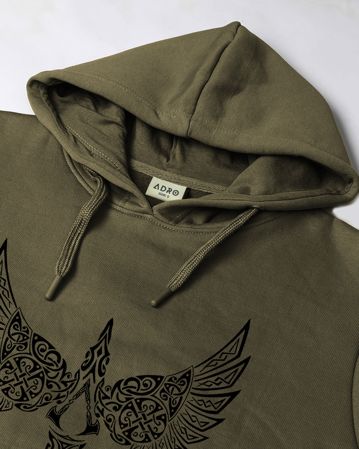 Men Olive Printed Hoodie