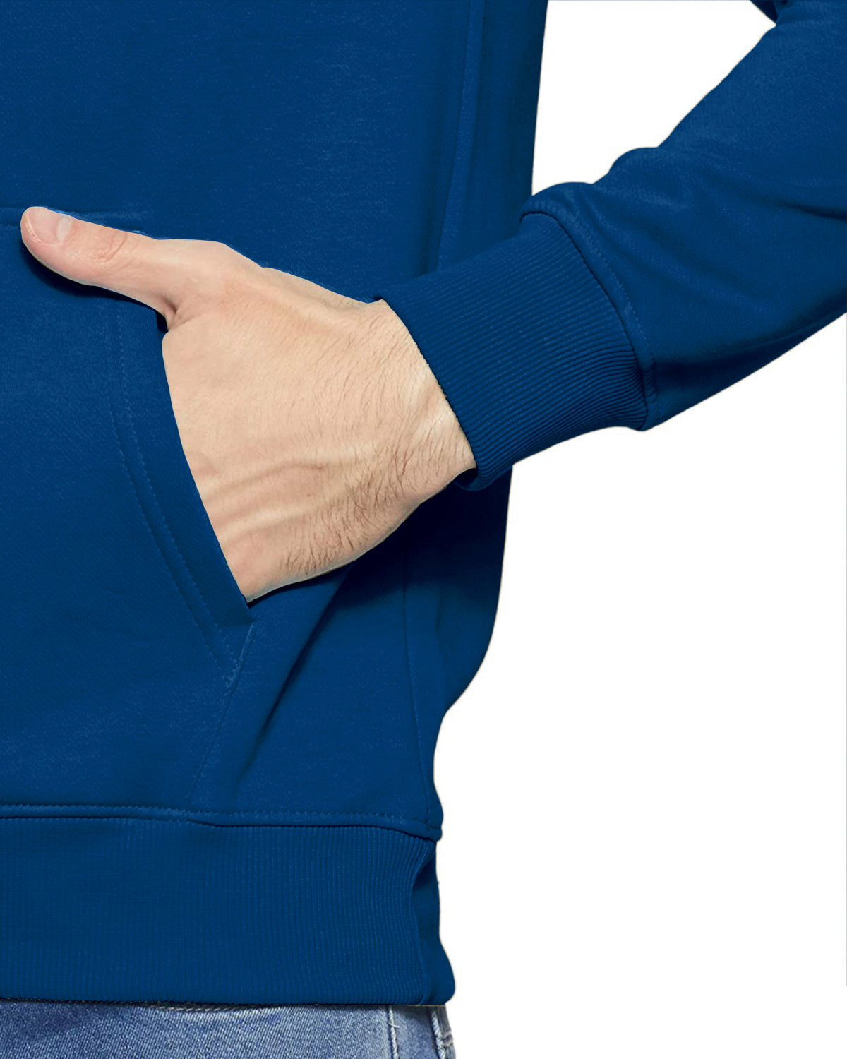 Men Blue Printed Hoodie