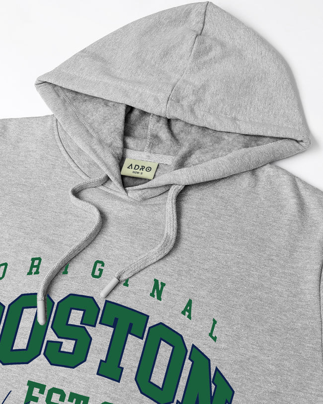 Men Grey Printed Hoodie