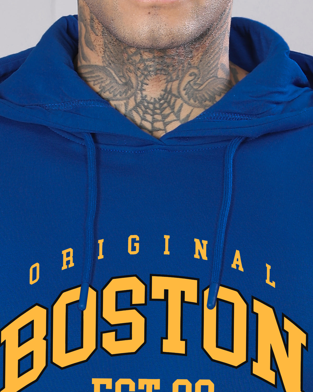Men Royal Blue Printed Hoodie