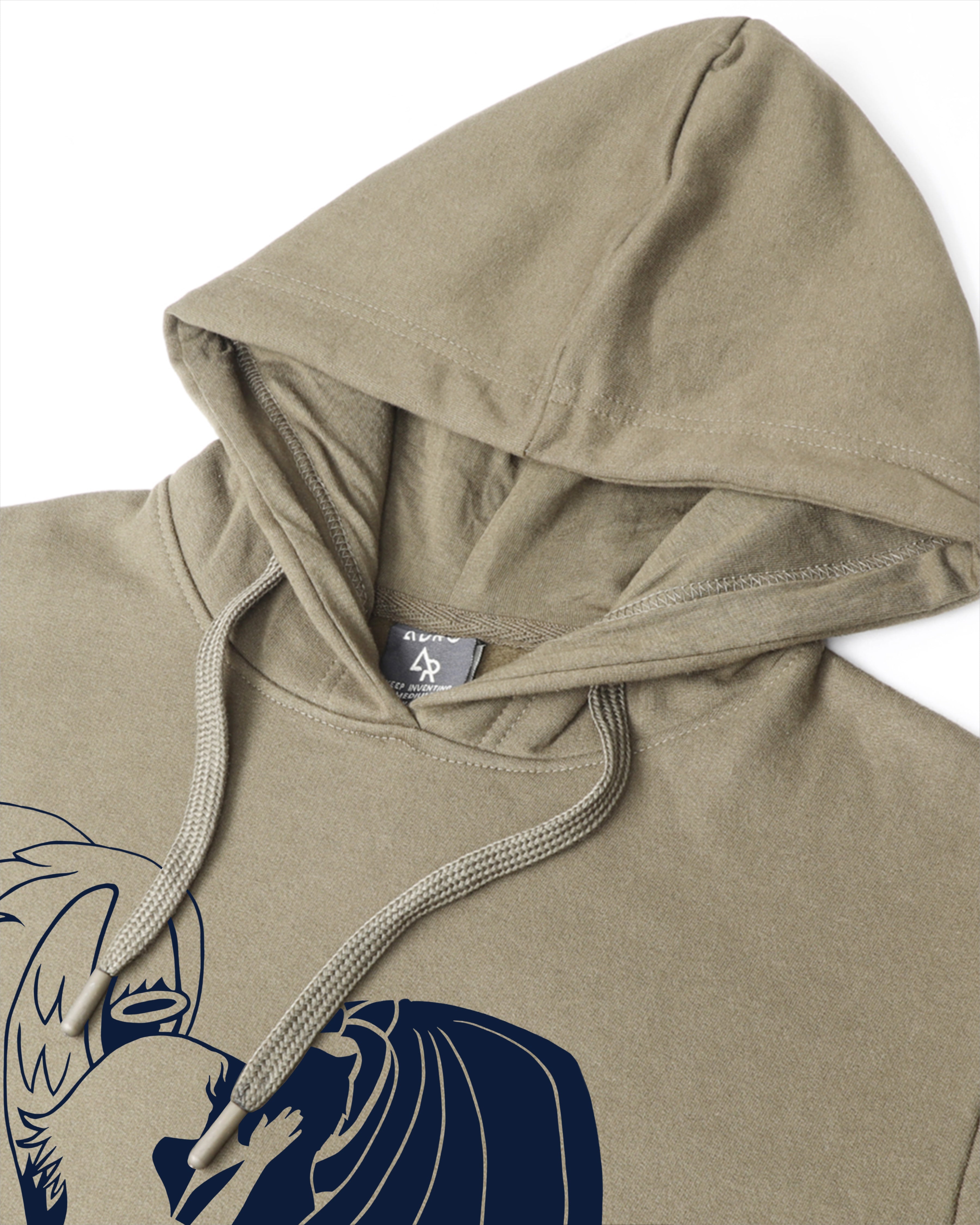Men Beige Printed Hoodie