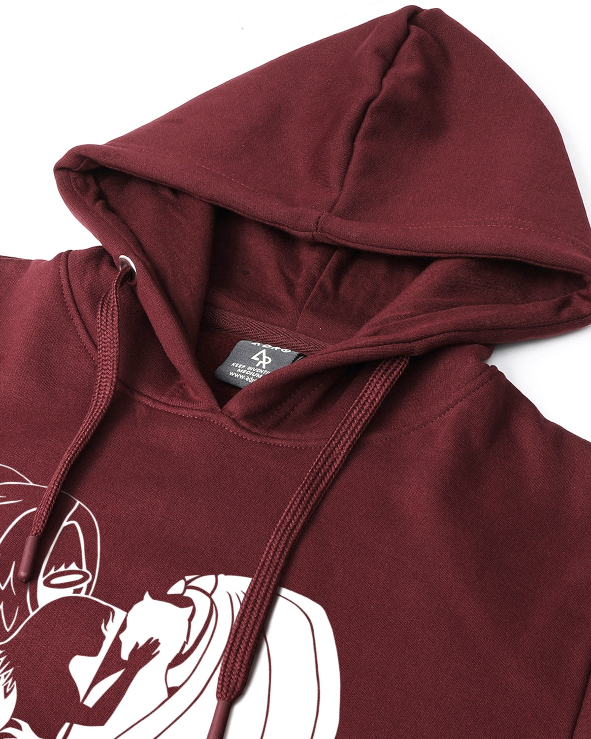 Men Maroon Printed Hoodie