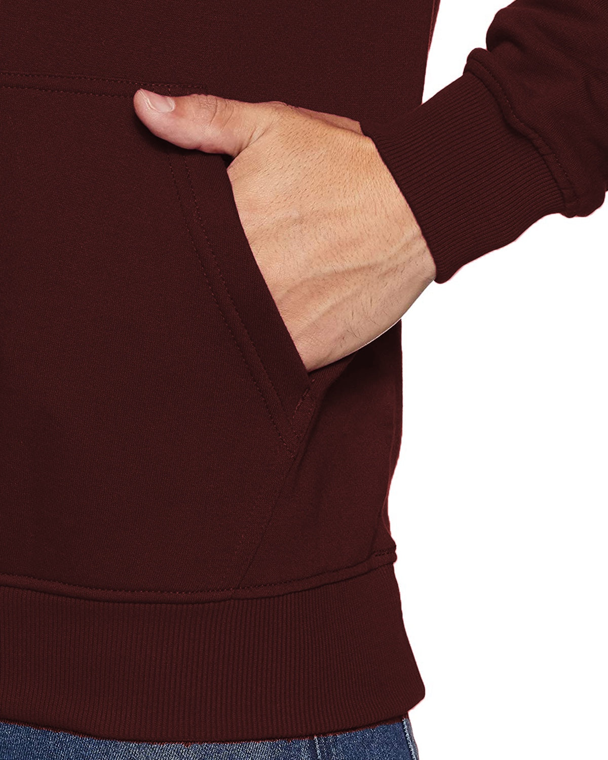 Men Maroon Printed Hoodie