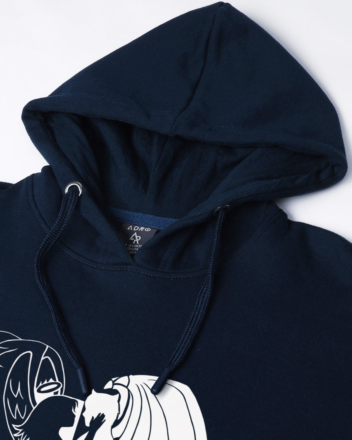 Men Navy Blue Printed Hoodie