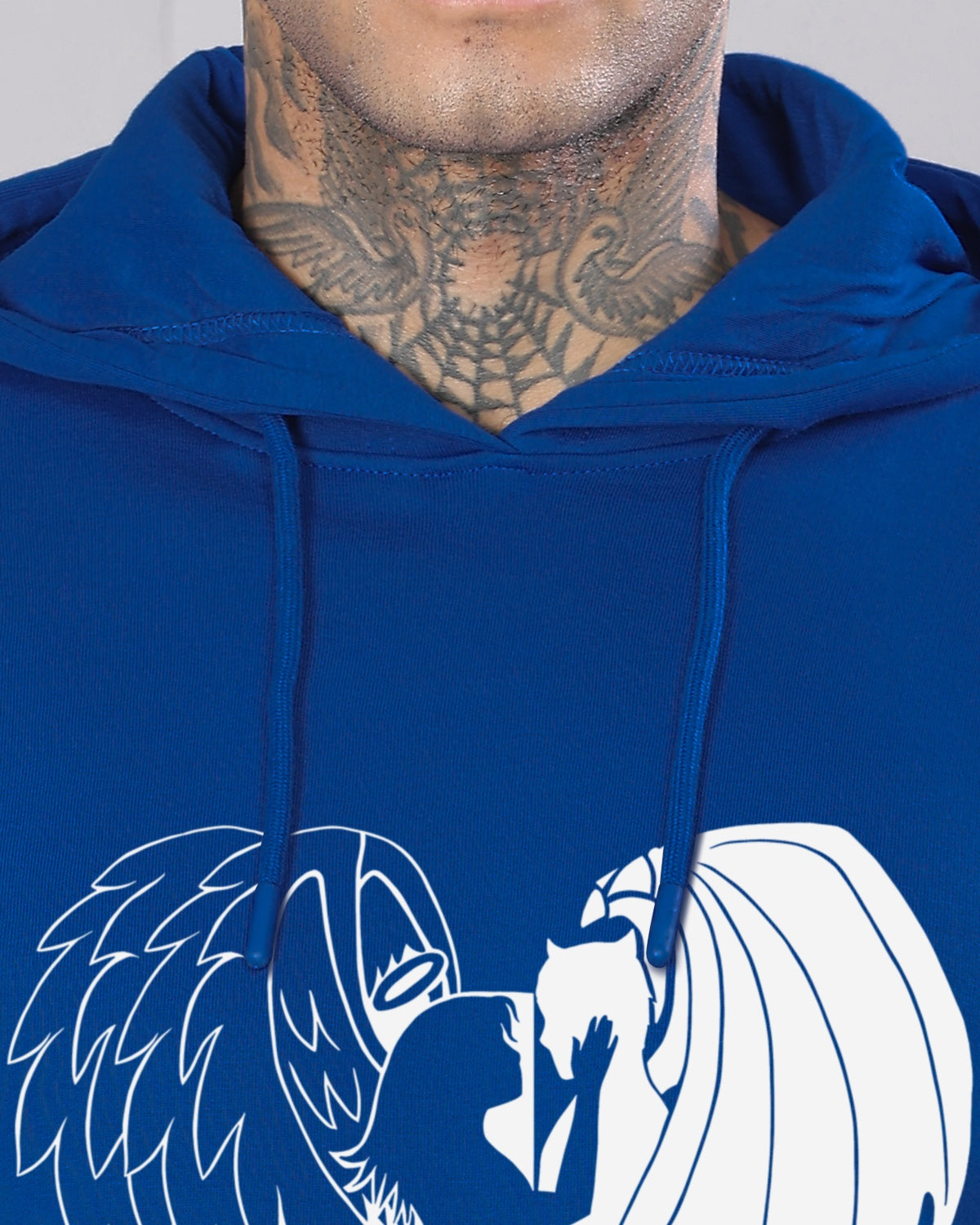Men Royal Blue Printed Hoodie