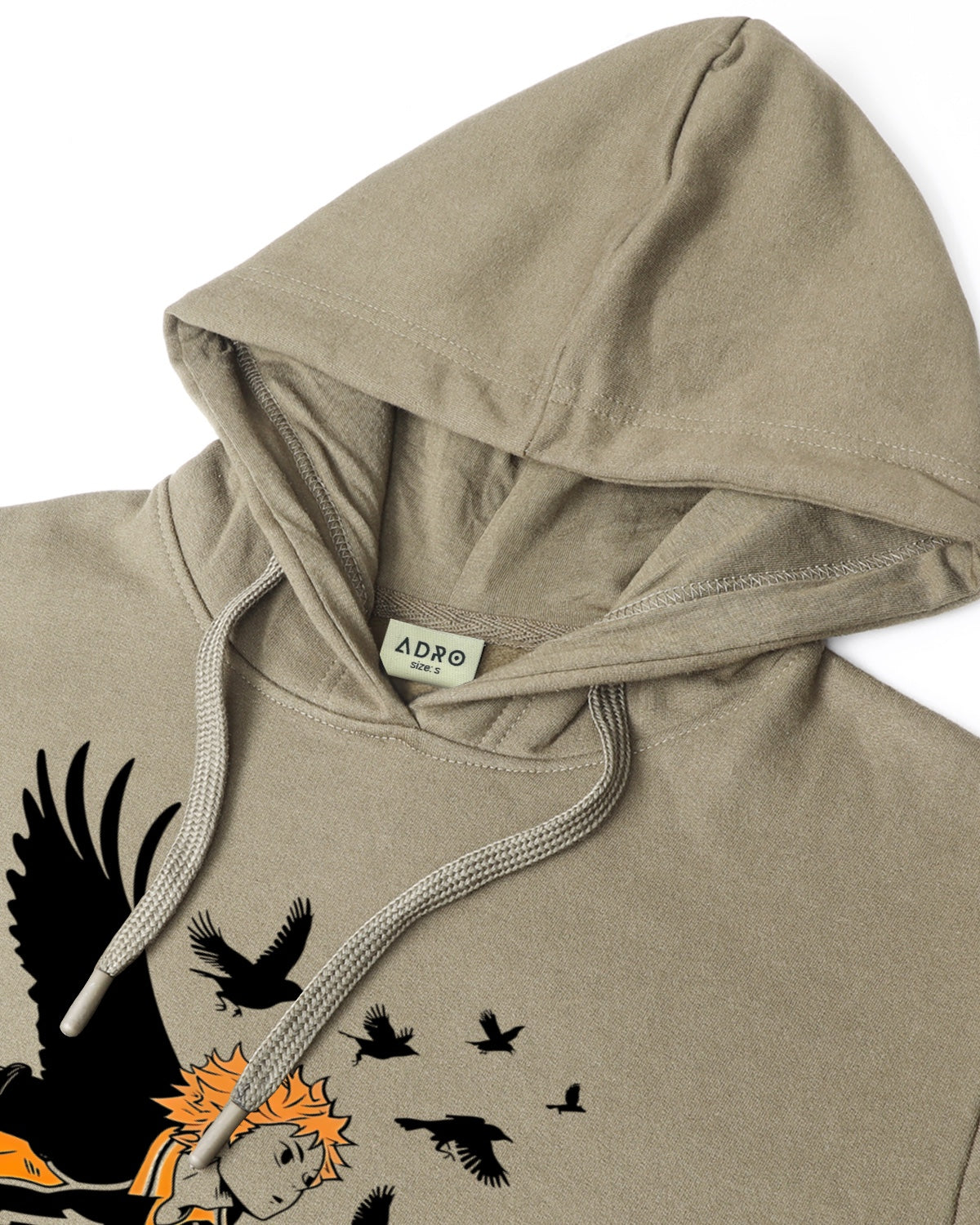 Men Beige Anime Hoodies