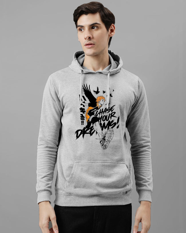 Men Grey Anime Hoodies