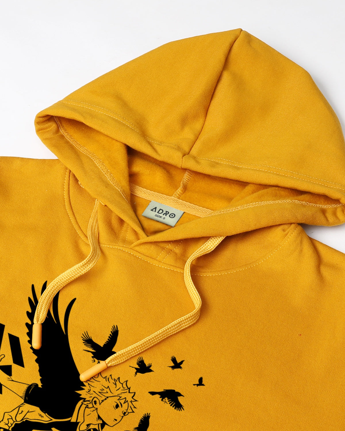 Men Mustard Anime Hoodies
