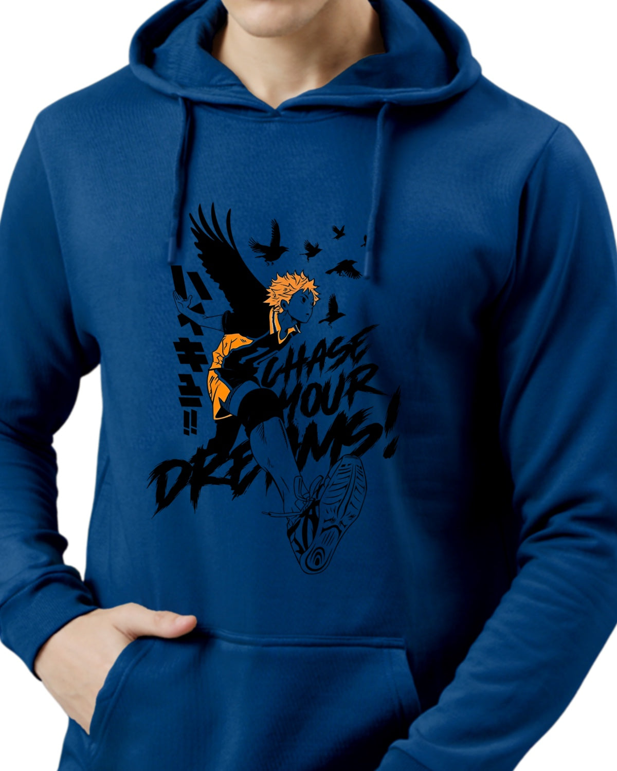 Men Blue Anime Hoodies