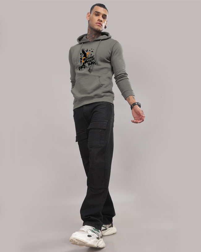 Men Grey Anime Hoodies