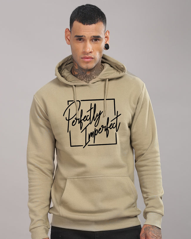 Men Beige Printed Hoodie