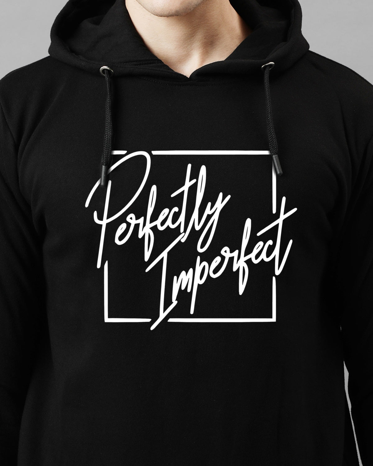 Men Black Printed Hoodie