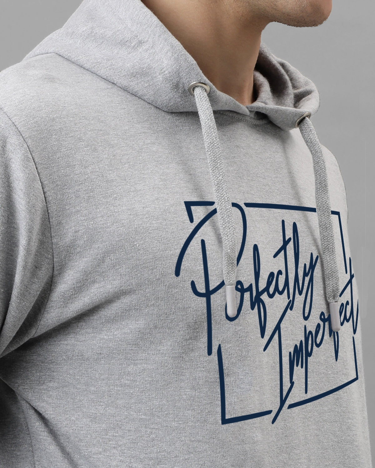 Men Grey Printed Hoodie