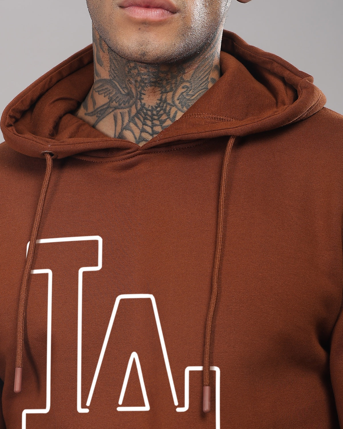 Men Downtown Brown Printed Hoodie