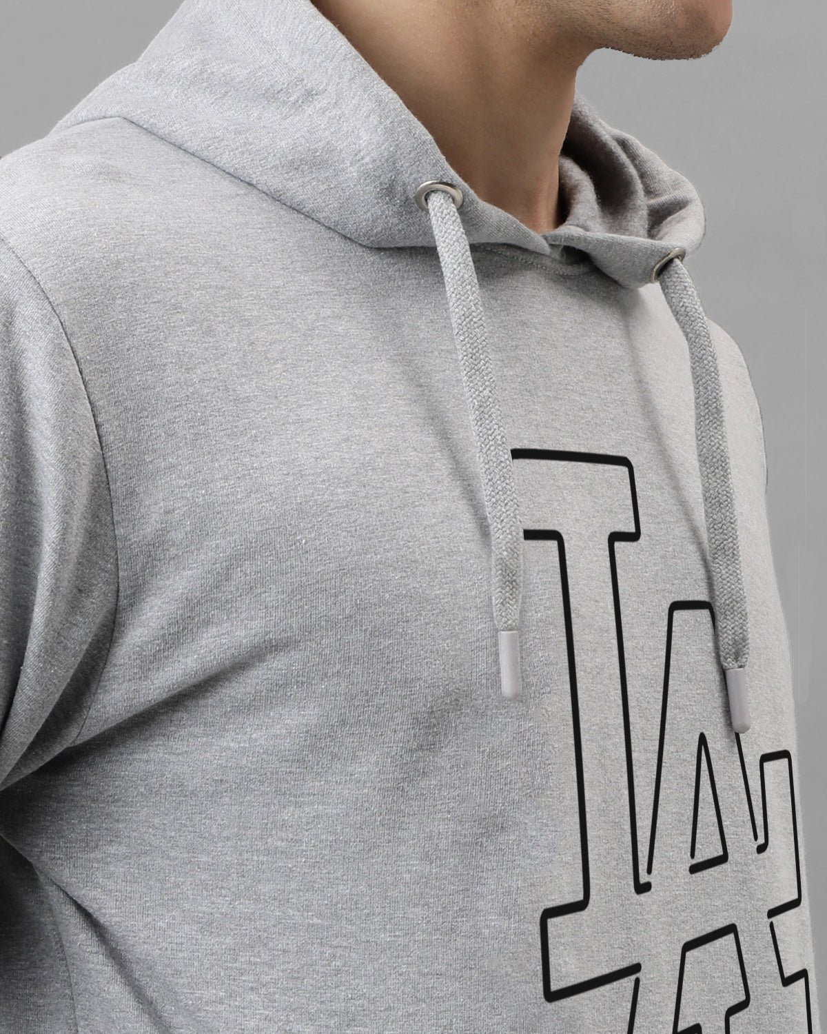 Men Grey Printed Hoodie