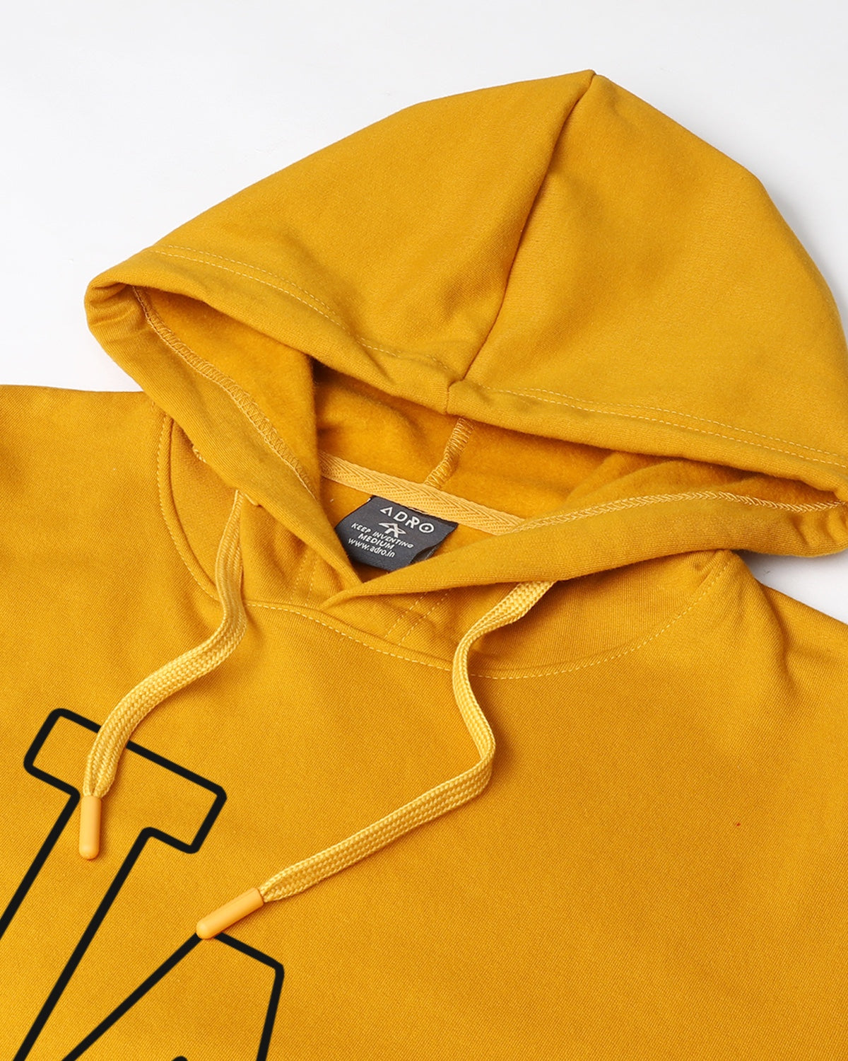 Men Mustard Printed Hoodie