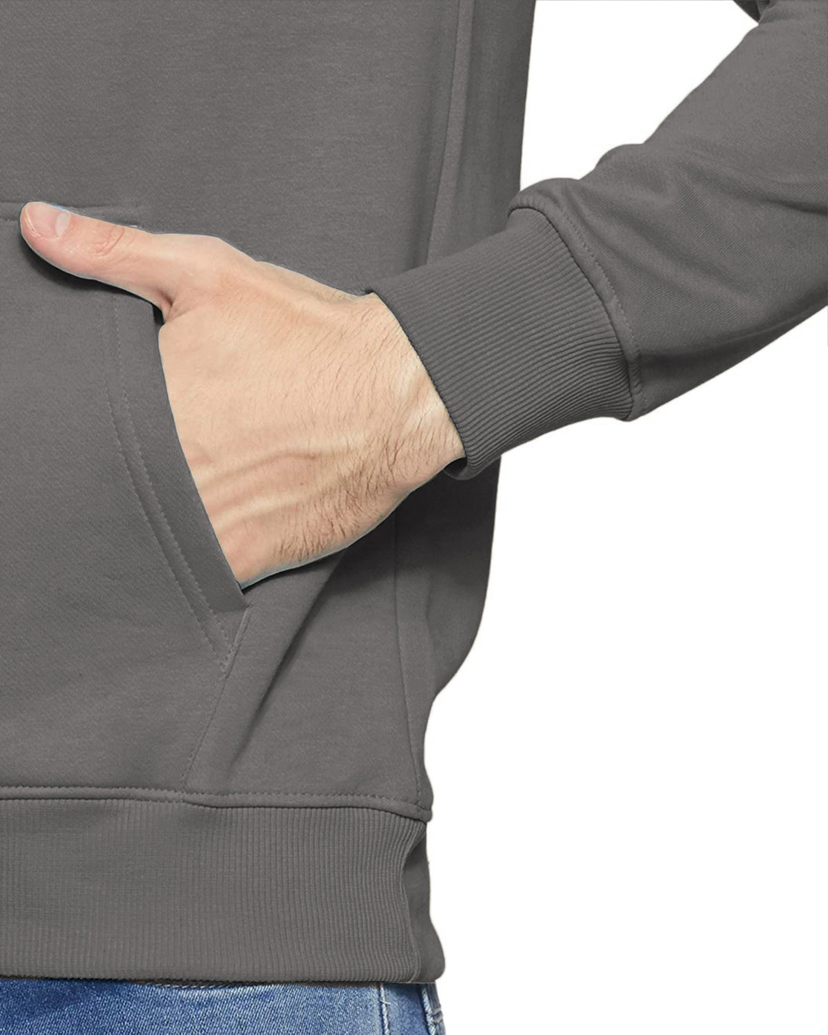 Men Grey Printed Hoodie