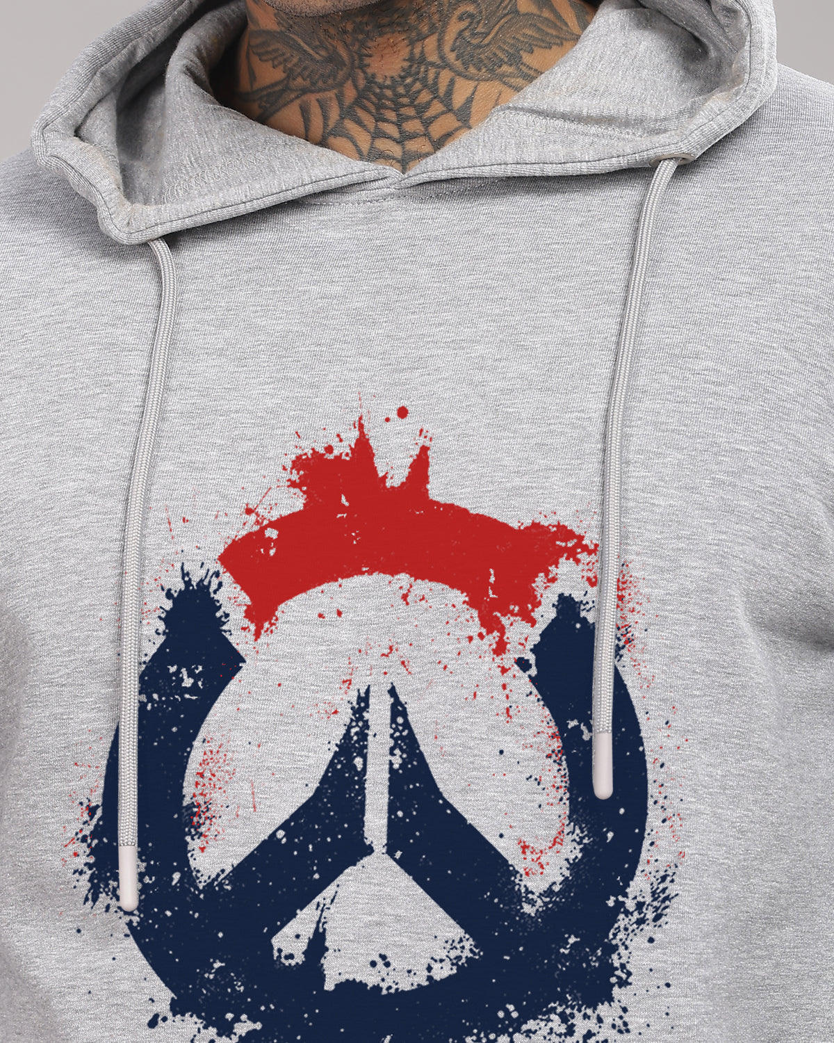 Men Grey Long Lasting Printed Hoodie