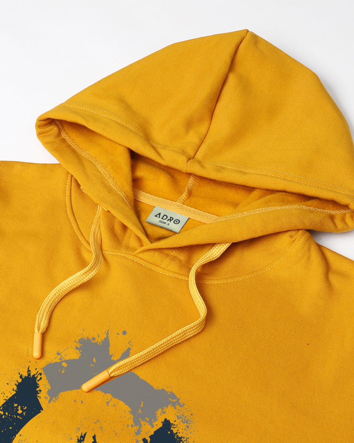 Men Mustard Long Lasting Printed Hoodie