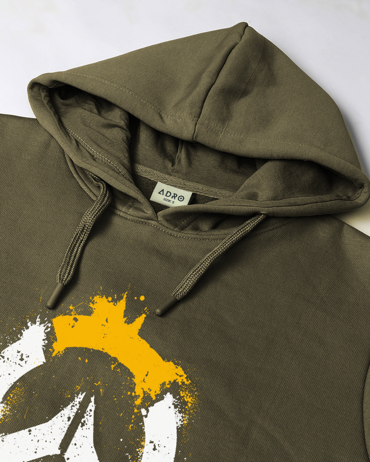 Men Olive Long Lasting Printed Hoodie