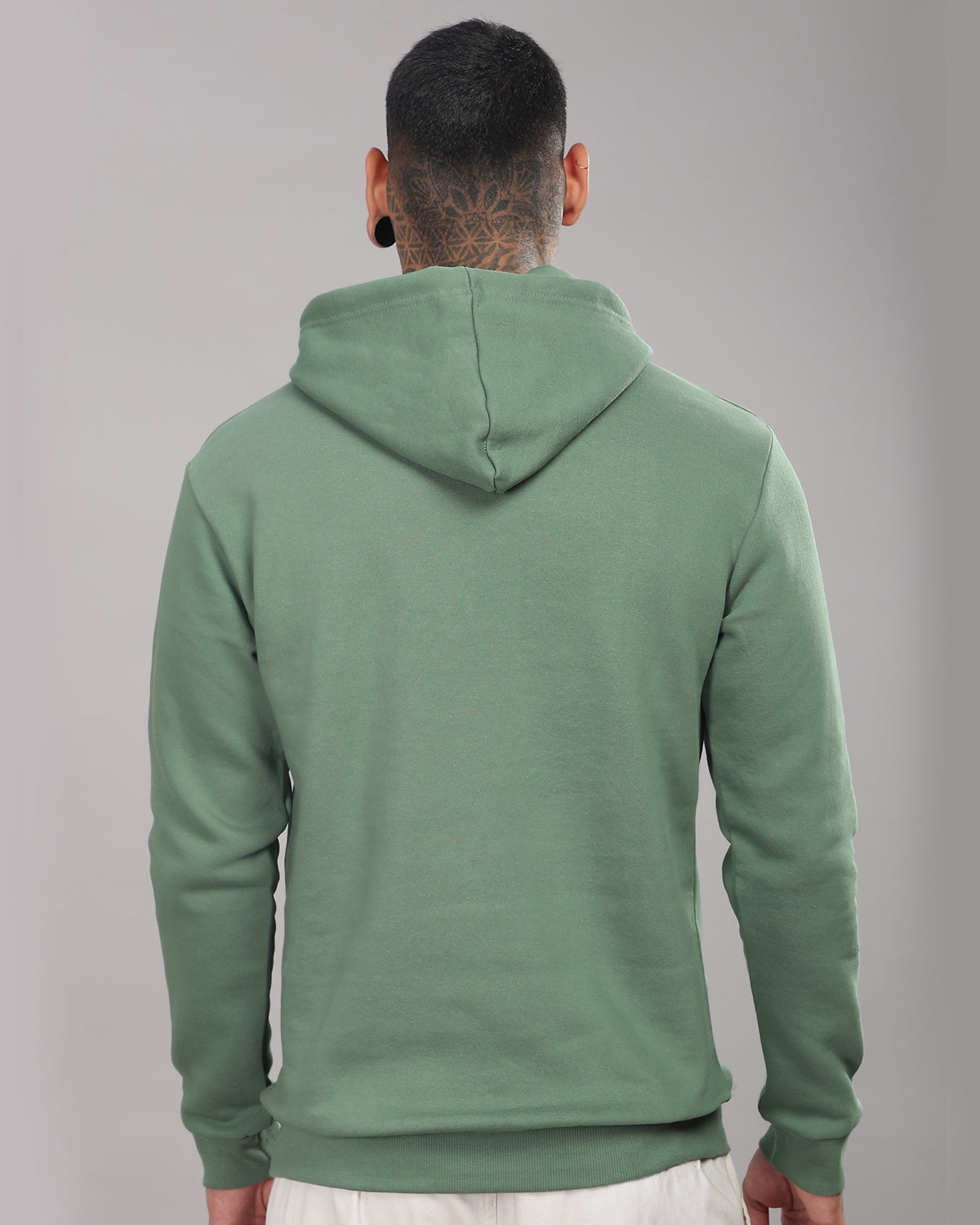 Men Green Long Lasting Printed Hoodie
