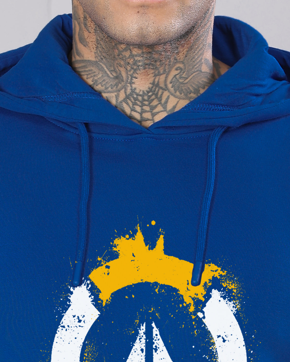 Men Blue Long Lasting Printed Hoodie