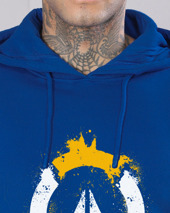 Men Blue Long Lasting Printed Hoodie