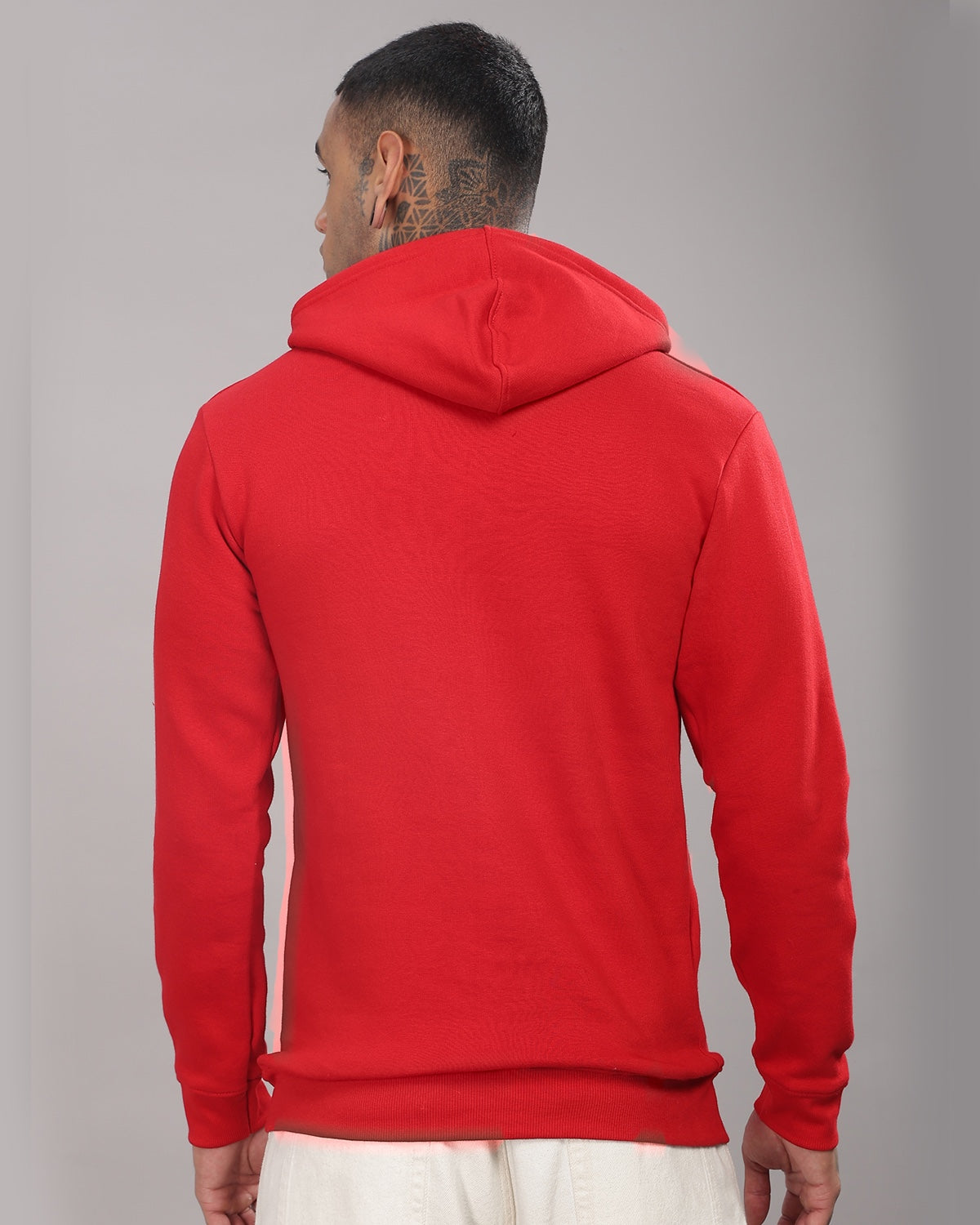 Men Red Long Lasting Printed Hoodie