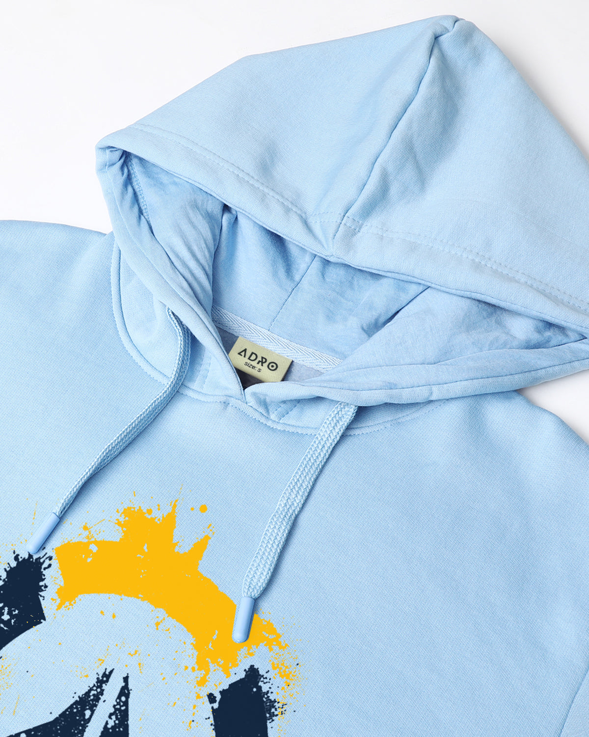 Men Sky Blue Long Lasting Printed Hoodie