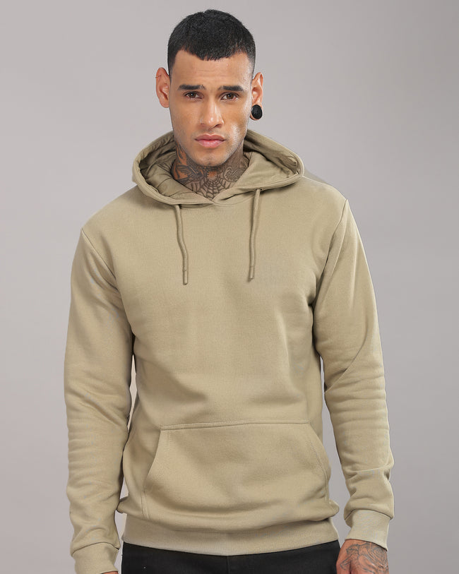 Men Beige Printed Hoodie