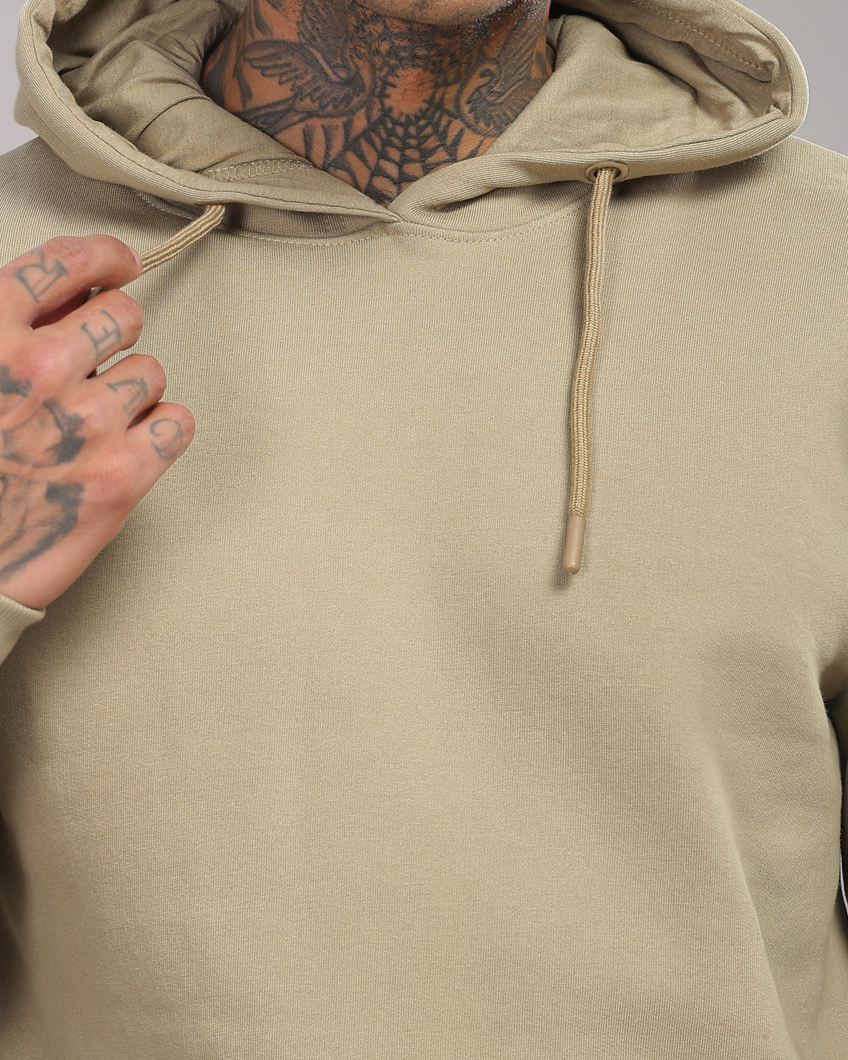 Men Beige Printed Hoodie