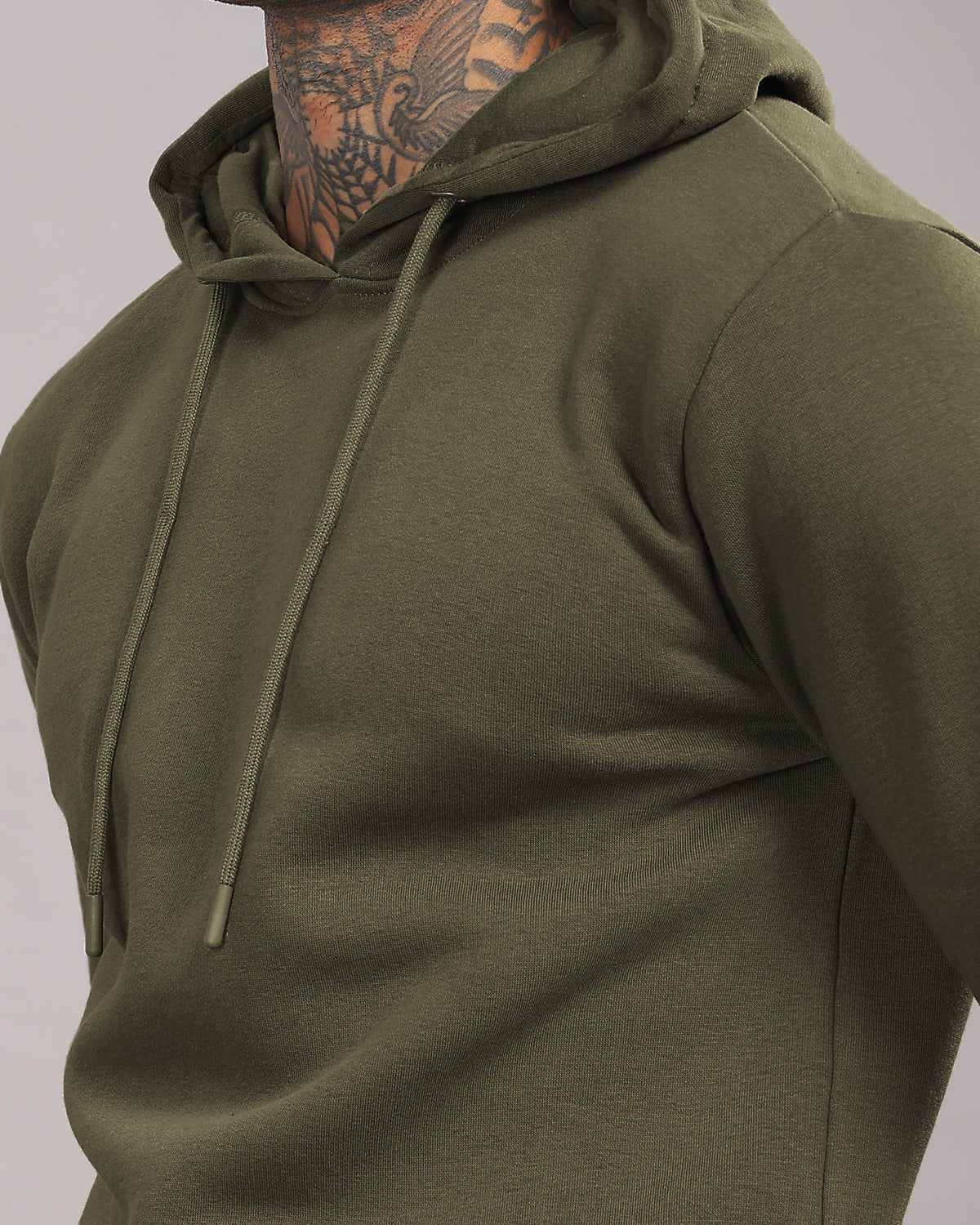 Men Olive Printed Hoodie