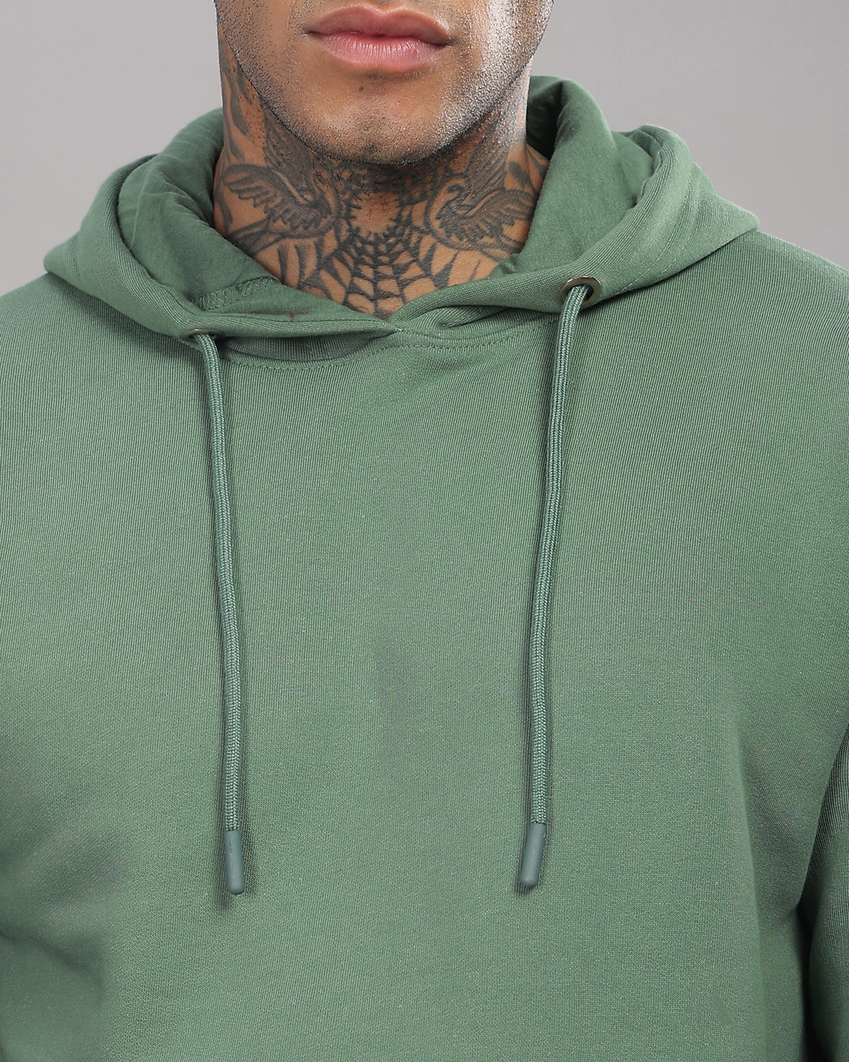 Men Green Printed Hoodie