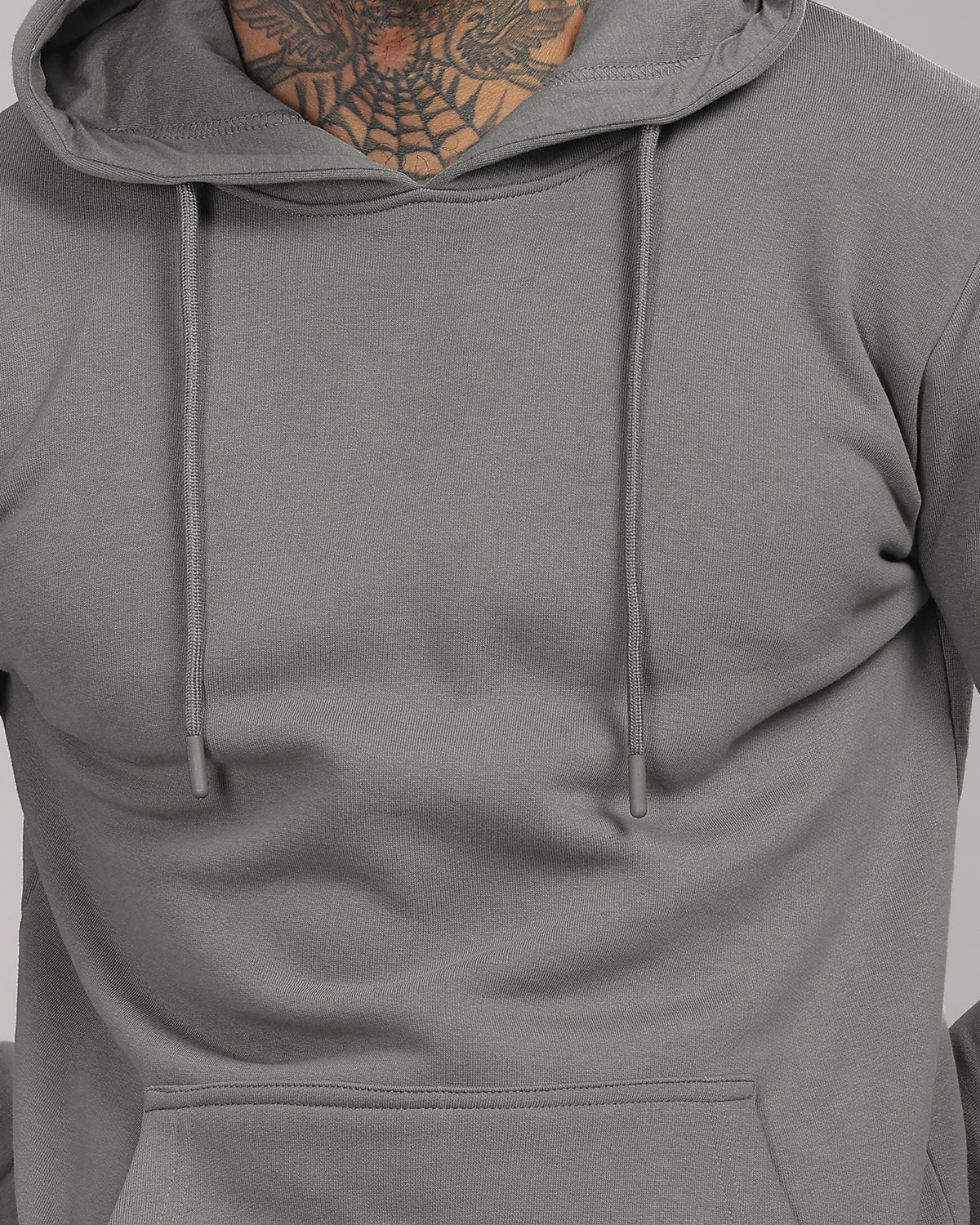 Men Grey Printed Hoodie