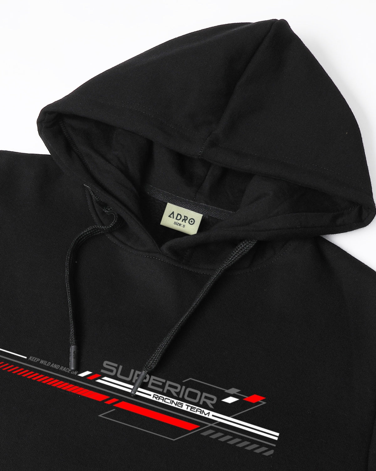 Men Black Long Lasting Printed Hoodie